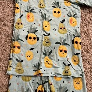 Little Sleepies Pineapple and Pear Pajama Set - Yellow and Green